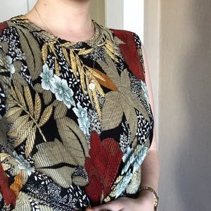 Jaipur, small ribbed tank top, tropical, floral